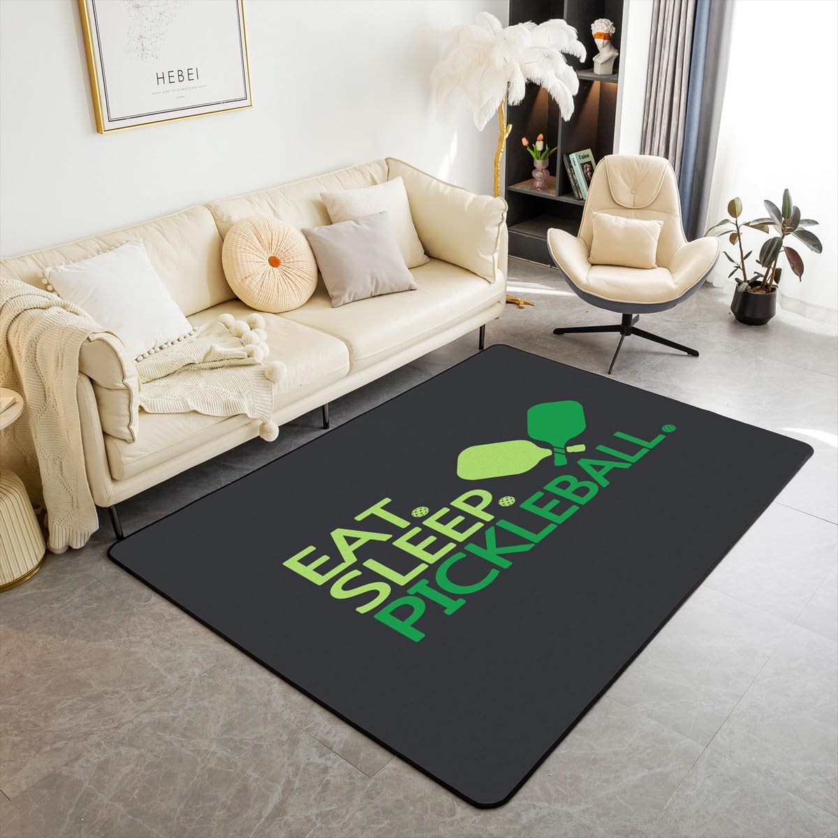 Pickleball Area Rug 5x7 Kids Pickleball Gifts Living Room Rugs for Bedroom Gifts for Pickleball Lovers Boys Girls Decorative Carpet Rug Pickleball