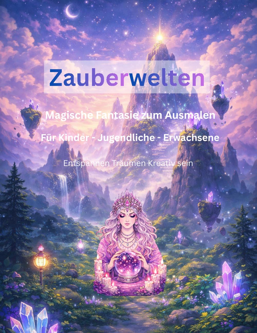 Zauberwelten - Fantasie zum Ausmalen: Magische Motive für Kinder, Jugendliche und Erwachsene