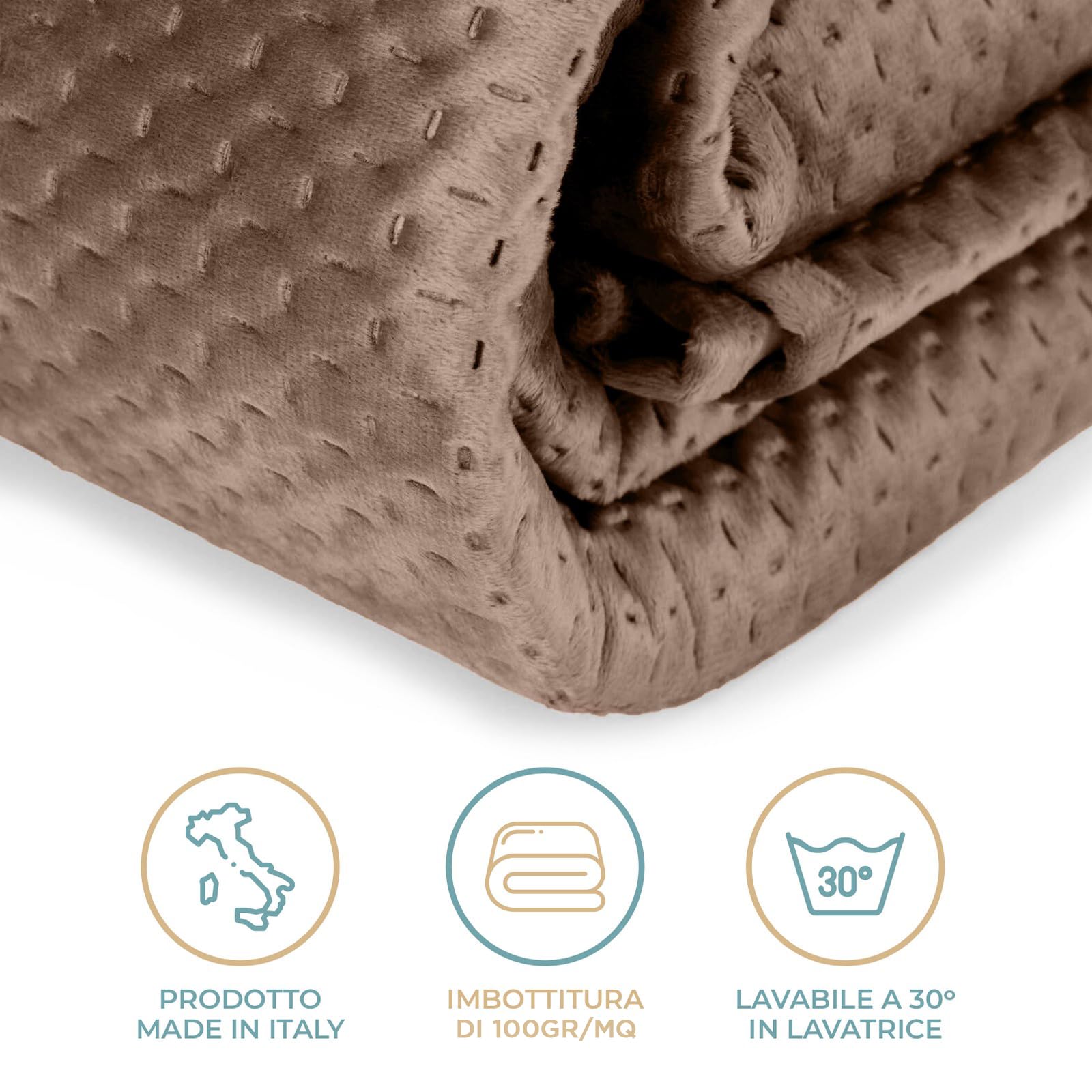 PARAMAISON Copriletto Reversibile Singolo, Velluto/Microfibra, Ipoallergenico, 100gr/mq | 150x270 cm Blu