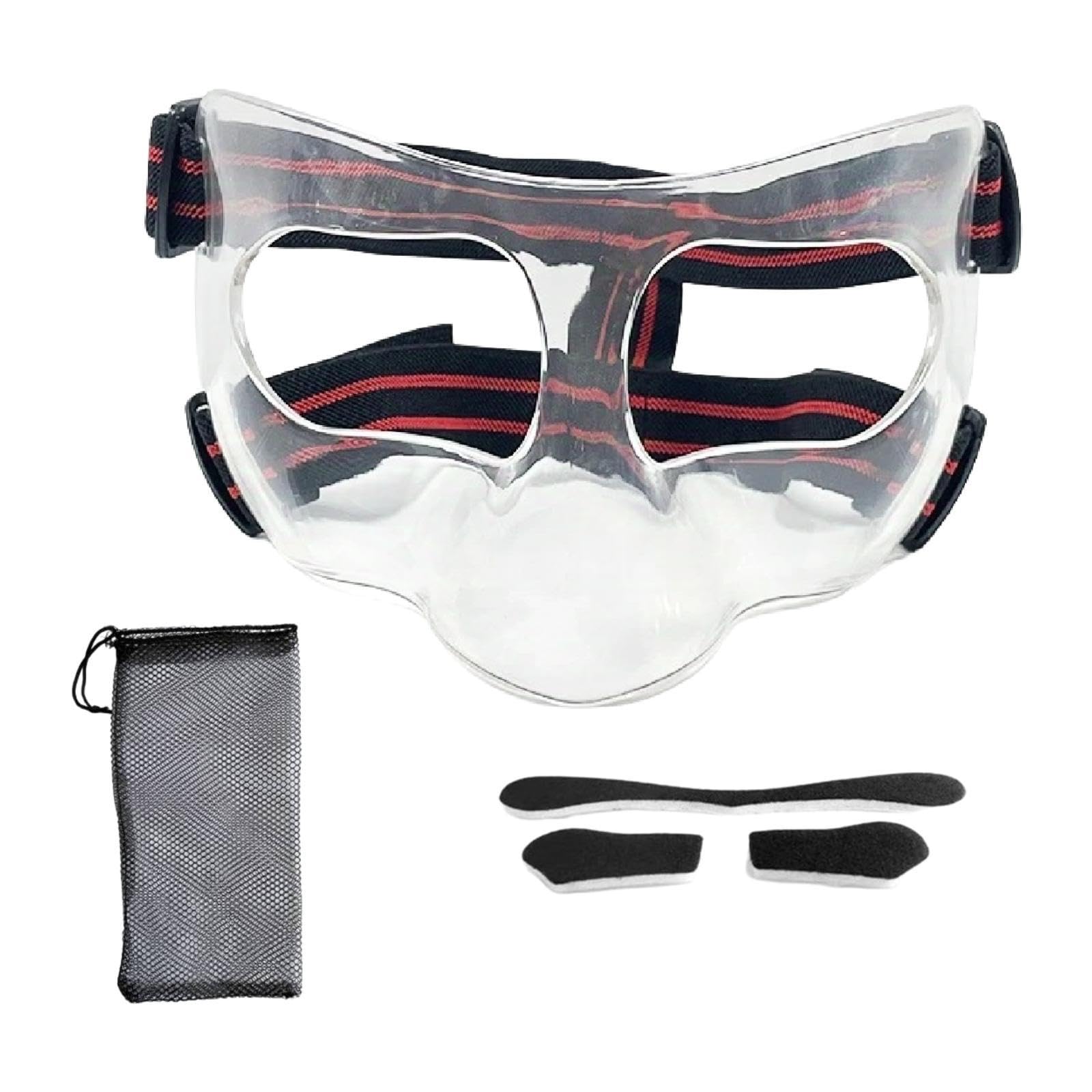 HEAVENGLOW Nose Guard for Broken Nose, Basketball Face Mask for Basketball Soccer Teens Clear Red | Protective Gear | Clothing, Shoes & Accessories | Basketball | Team Sports-image-25