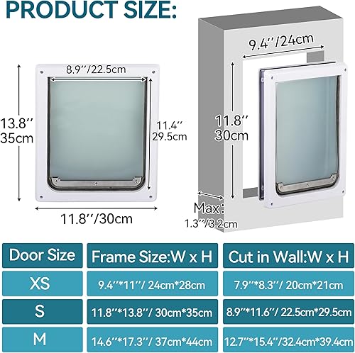 Miniatura 5 de PAWISE Puerta de perro de 2 vías con solapa transparente (mediana)