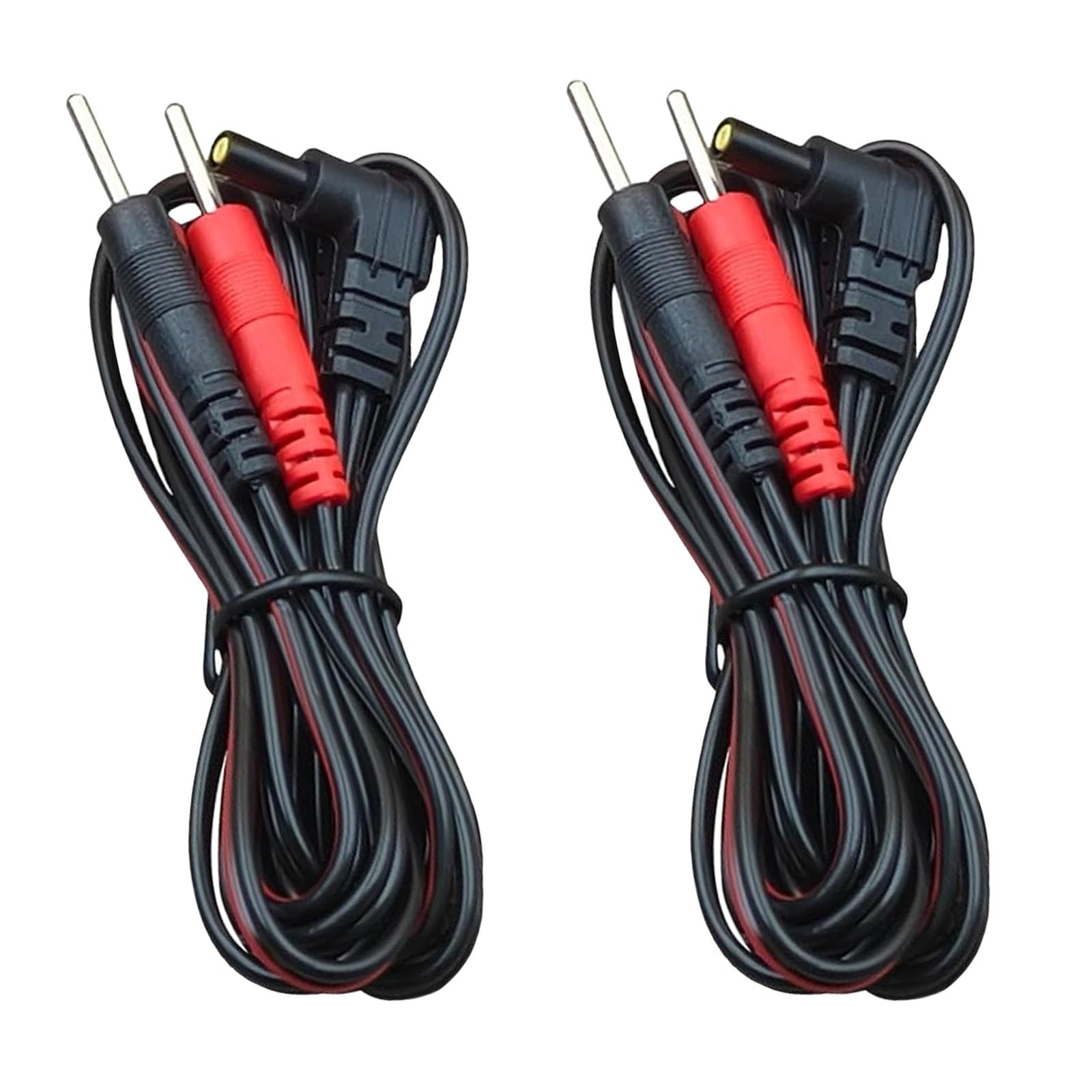 2 Packs TENS Unit Electrode Lead Wires, Premium TENS Electrodes Wire Replacement 2.35mm Shielded Plug TENS to 2mm Pin Electrode Cables Compatible with TENS 7000, Nicwell Care - (Not Fit EMPI Device)