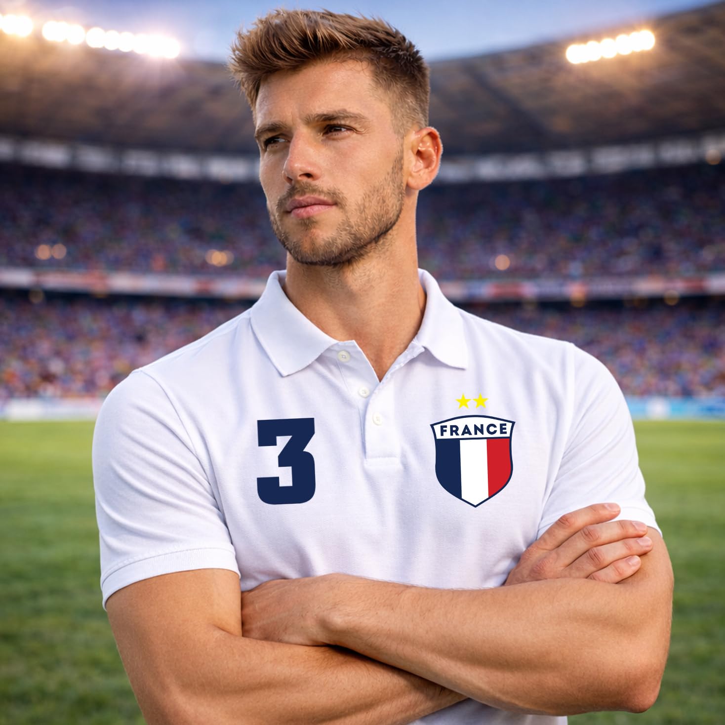 Polo de Football pour Homme | Maillot de Foot Personnalisé avec Votre Nom et Numéro | France Football 2026