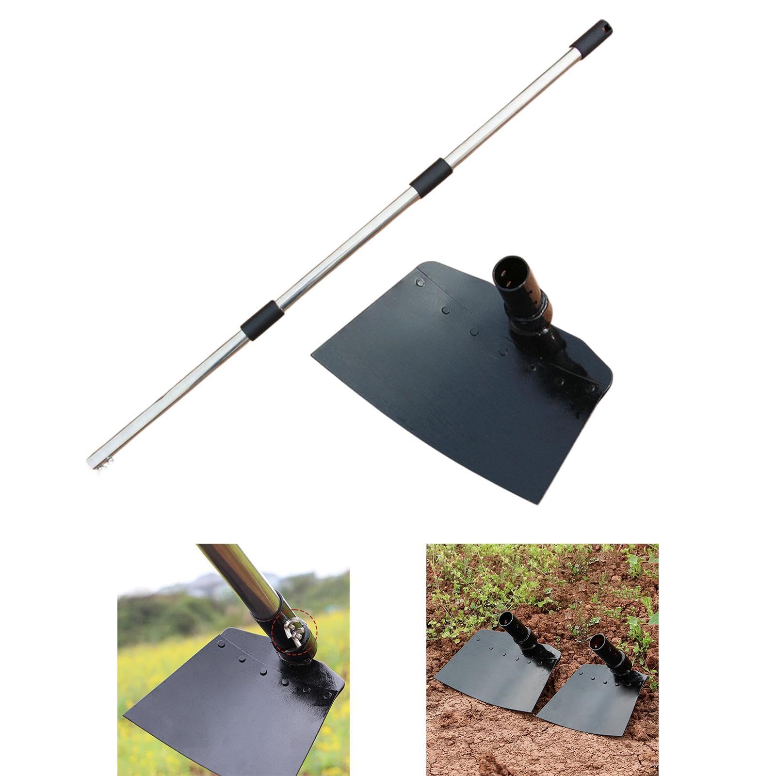 MYCENSE Adjustable Garden Hoe Weeding Hoe Comfortable Heavy Duty Garden Tool Hand Tool for Yard Planting Flower Bed Tilling Lawn, 25cmx16cm
