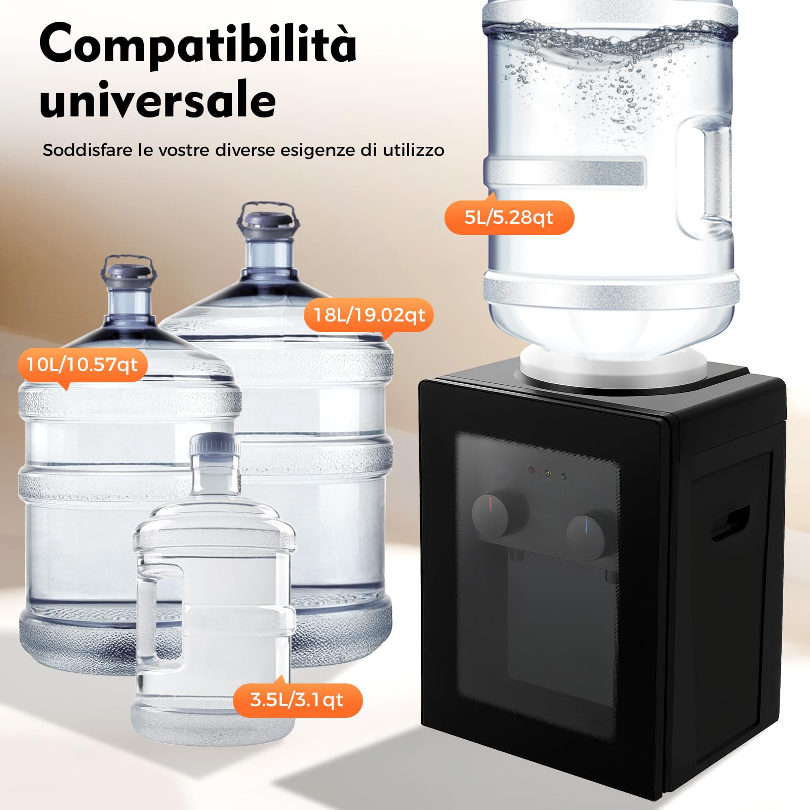 Distributore di acqua elettrico con raffreddamento e riscaldamento 85-95℃ autoportante