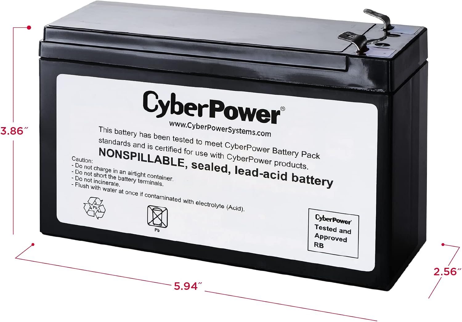 CyberPower RB1280A UPS Replacement Battery Cartridge, Maintenance-Free, User Installable, 12V/9Ah