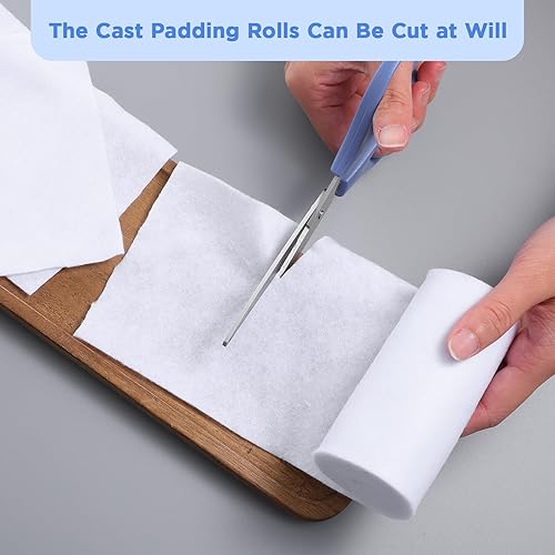 Miniatura 5 de Paquete individual de 24 rollos de acolchado fundido, rollo de envoltura con yeso de tela suave para Halloween, vendaje, proyectos de arte, moldes