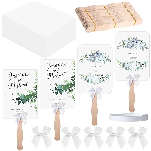 TaoBary 50 Set Church Fan Handheld Set Wedding Fans for