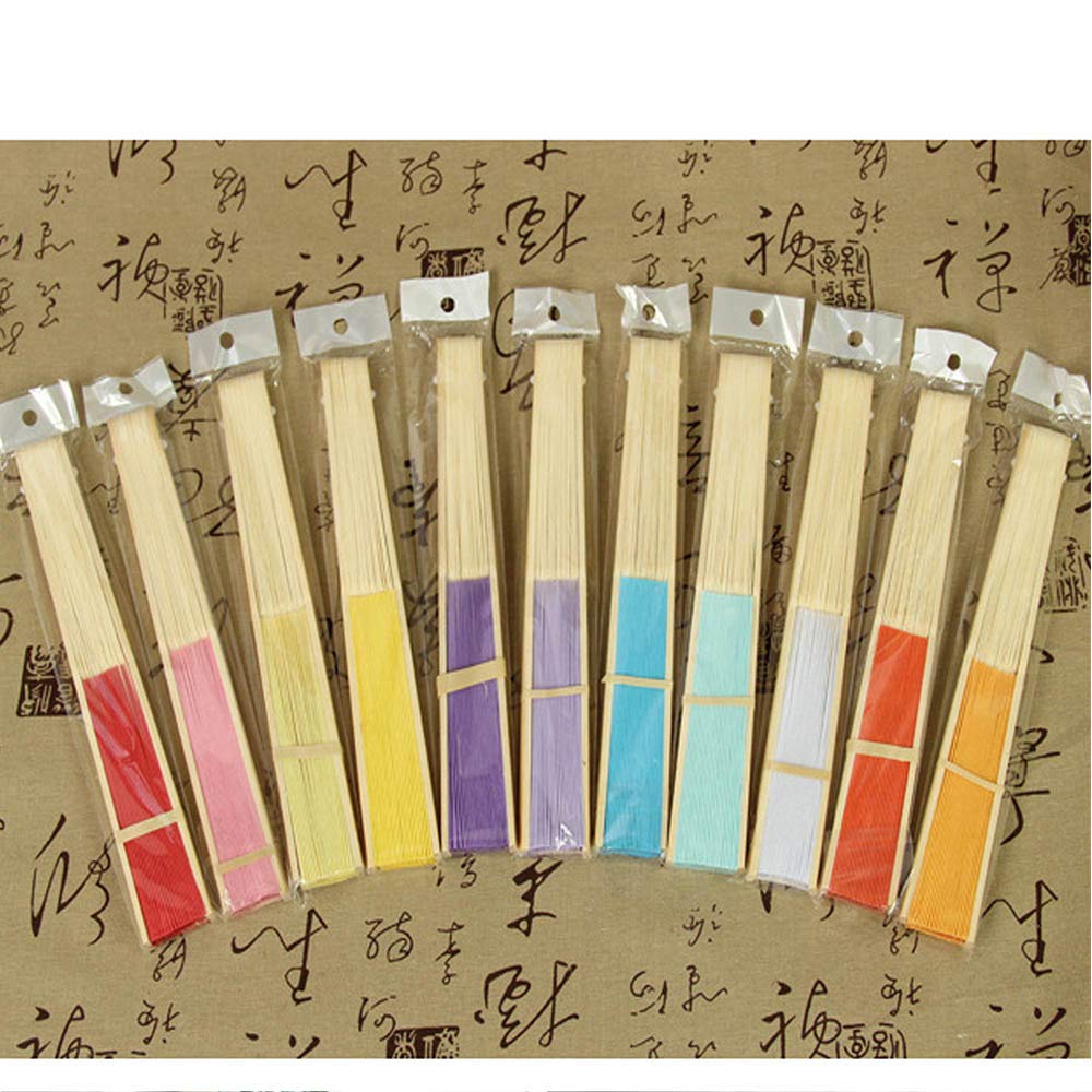 12 Stück Mini-Fächer Orientalisch - Faltbare Papierfächer Set