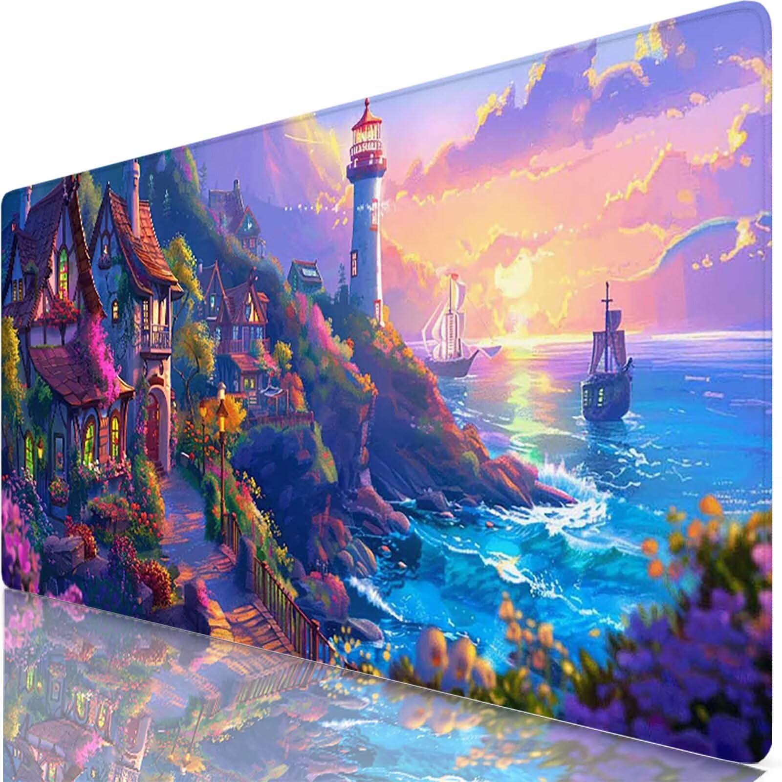 Różowa podkładka pod mysz do gier XXL 1600x800x3 mm duża podkładka pod mysz XXL krajobraz podkładka pod mysz do klawiatury i biura, wysoka precyzja i szybkość, antypoślizgowa guma, akcesoria do gier w