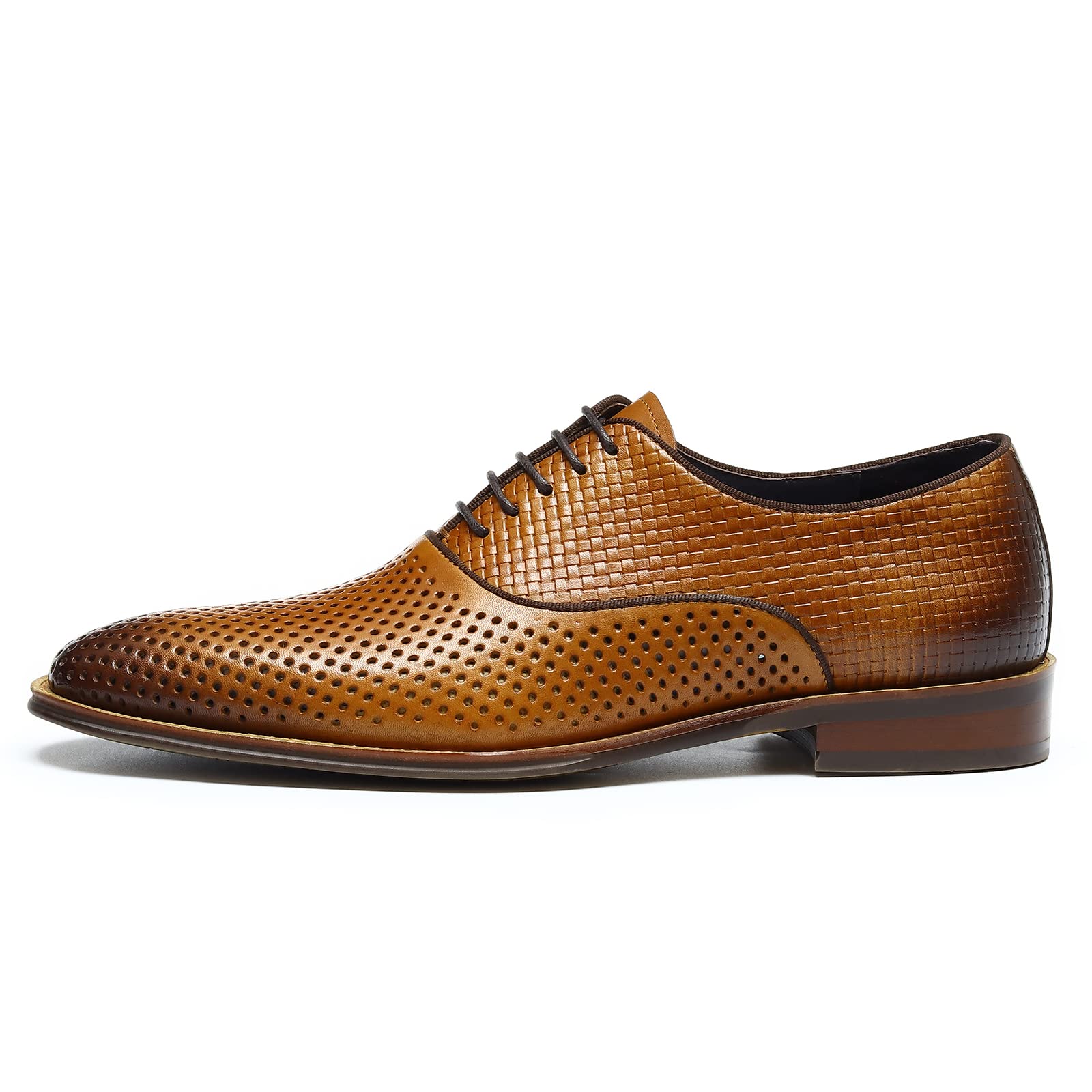 Oxfords Traspiranti Vuote da Uomo Scarpe in Pelle Casual a Rete