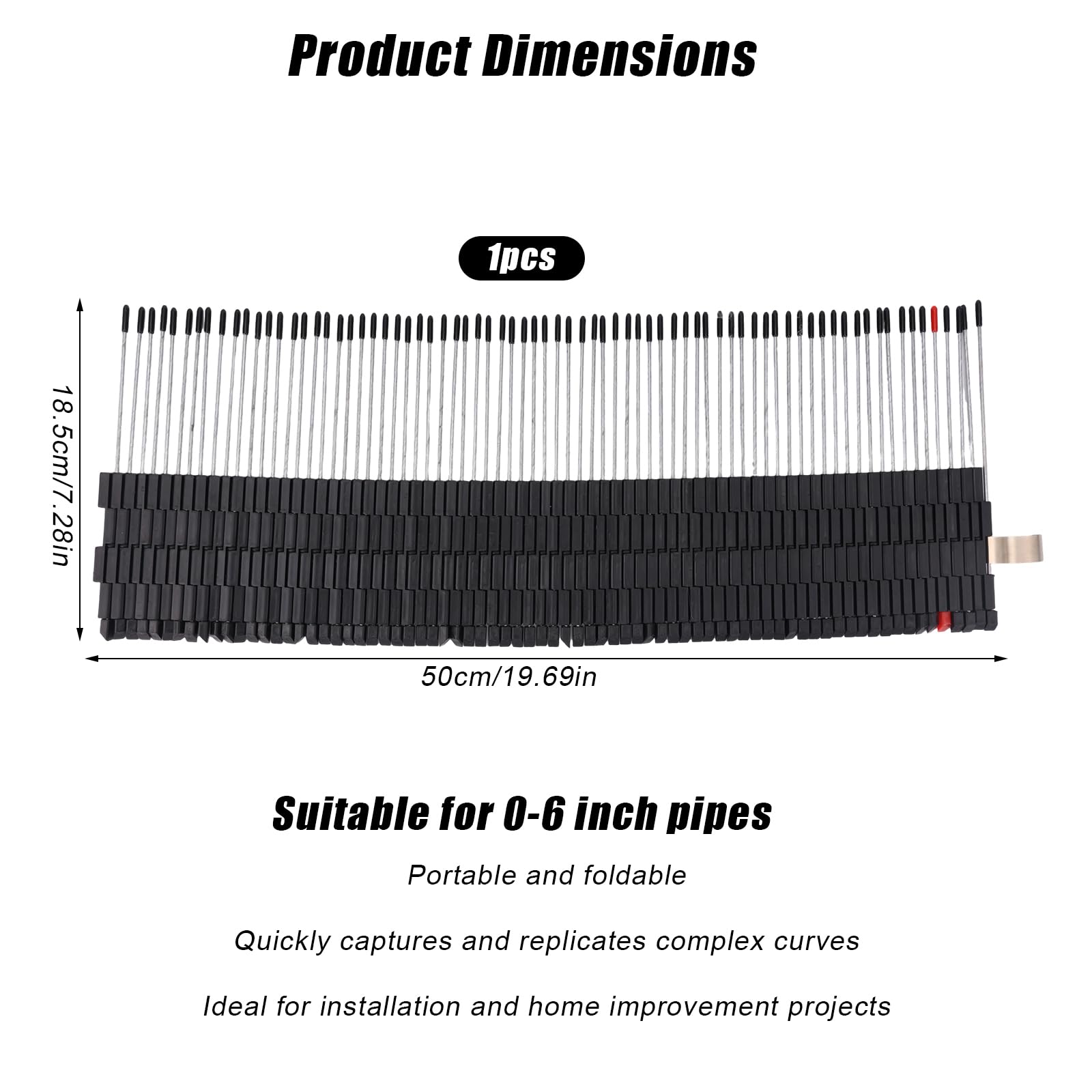Outil de Profilage de Tuyaux Multi-Surfaces, Gabarit Coupe et Duplicateur Formes pour Carrelage et Sols pour Plomberie Amateur Professionnelle Adapté aux Tuyaux 0 à 15,2 cm