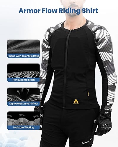 Miniatura 7 de ILM Chaqueta de motocicleta Armor Flow para hombres y mujeres de malla camisa de montar cuerpo pecho CE acolchado modelo AF01