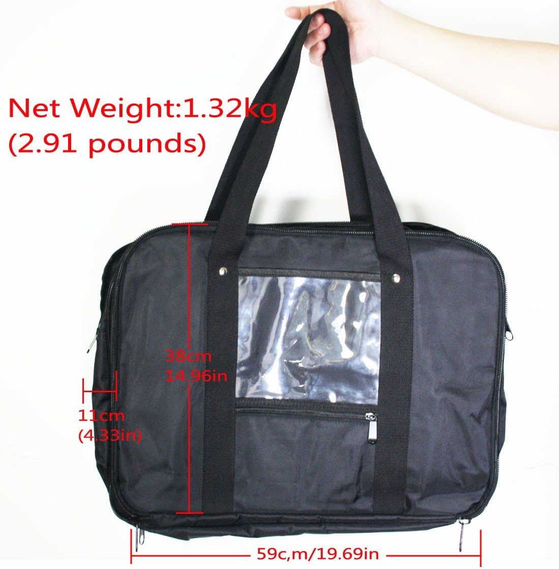 EXMAX Shoulder Storage Bag Handbag for Wireless Tour Guide System Transmitter Receiver(52-slot Storage Bag)