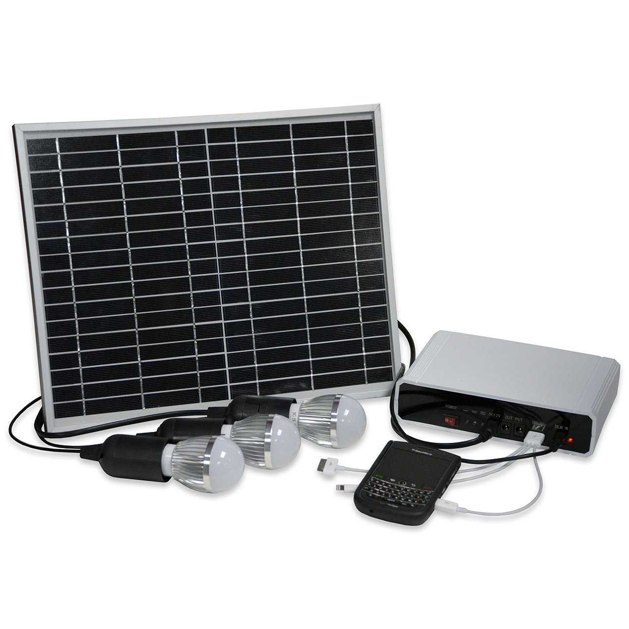 Affirm Global IT118373 Rechargeable Solar Lighting System And Cell Phone Charger For Emergency/Campi