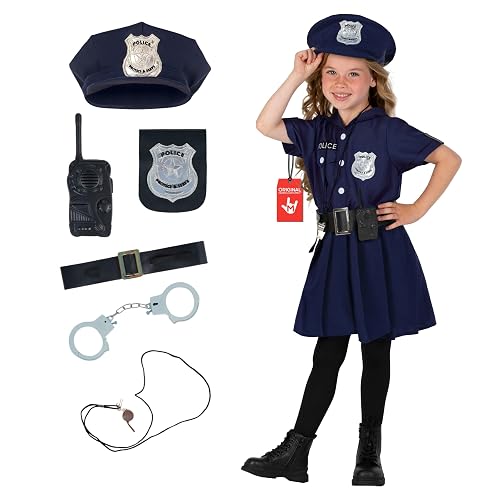 Morph Disfraz Policía Niña, Disfraces de Policia para Carnaval y Halloween, 3-4 años