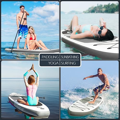 Miniatura 6 de ADVENOR Tabla de Paddle Board de 11' x 33" x 6" Extra Ancha Inflable Stand Up Paddle Board con Bomba de Mano, Correa, Pala Ajustable Para Versión