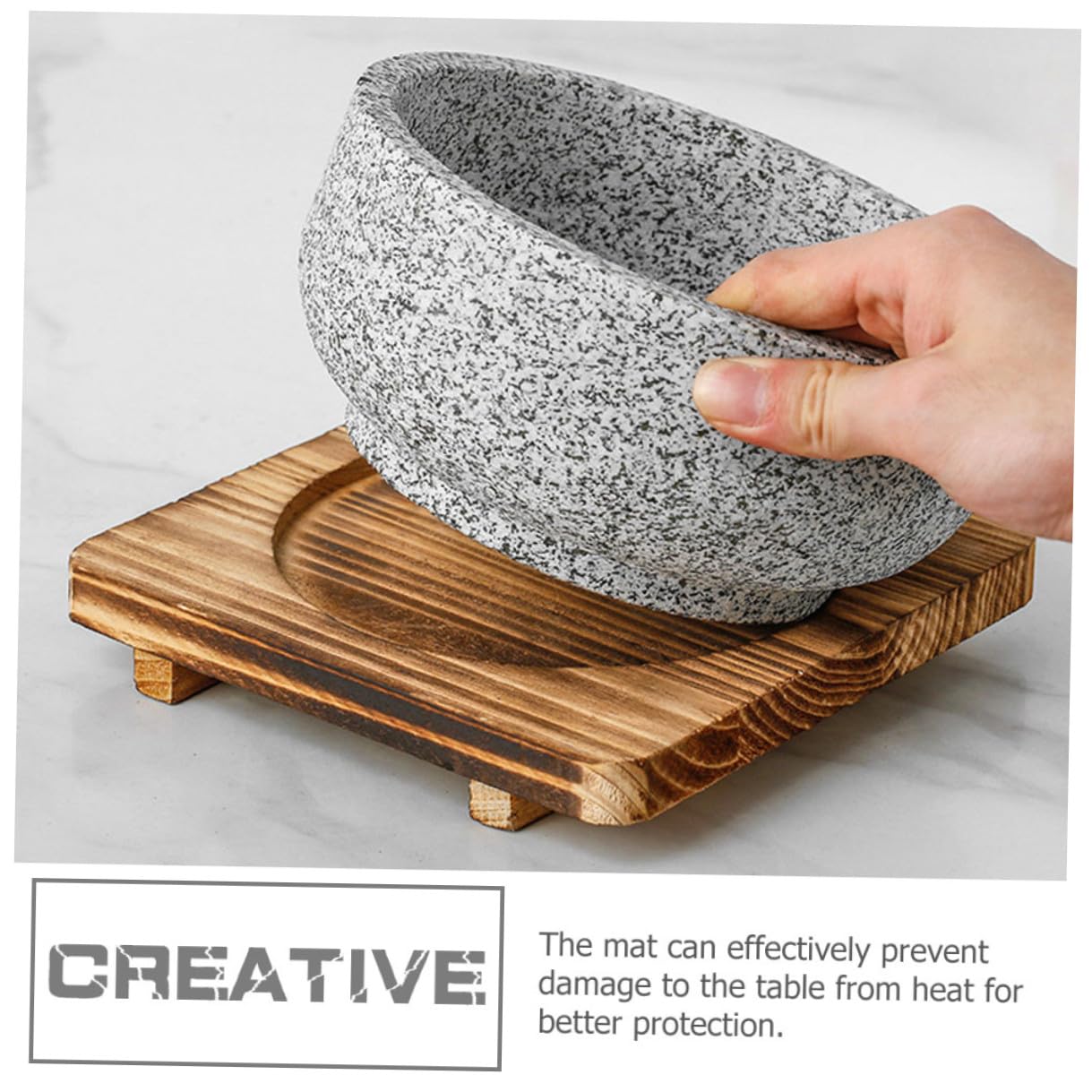 NUOBESTY Almohadilla Aislante de Madera Maciza para Cacerolas Base de Madera Resistente al Calor Accesorio de Cocina para Proteger Superficies Cocción