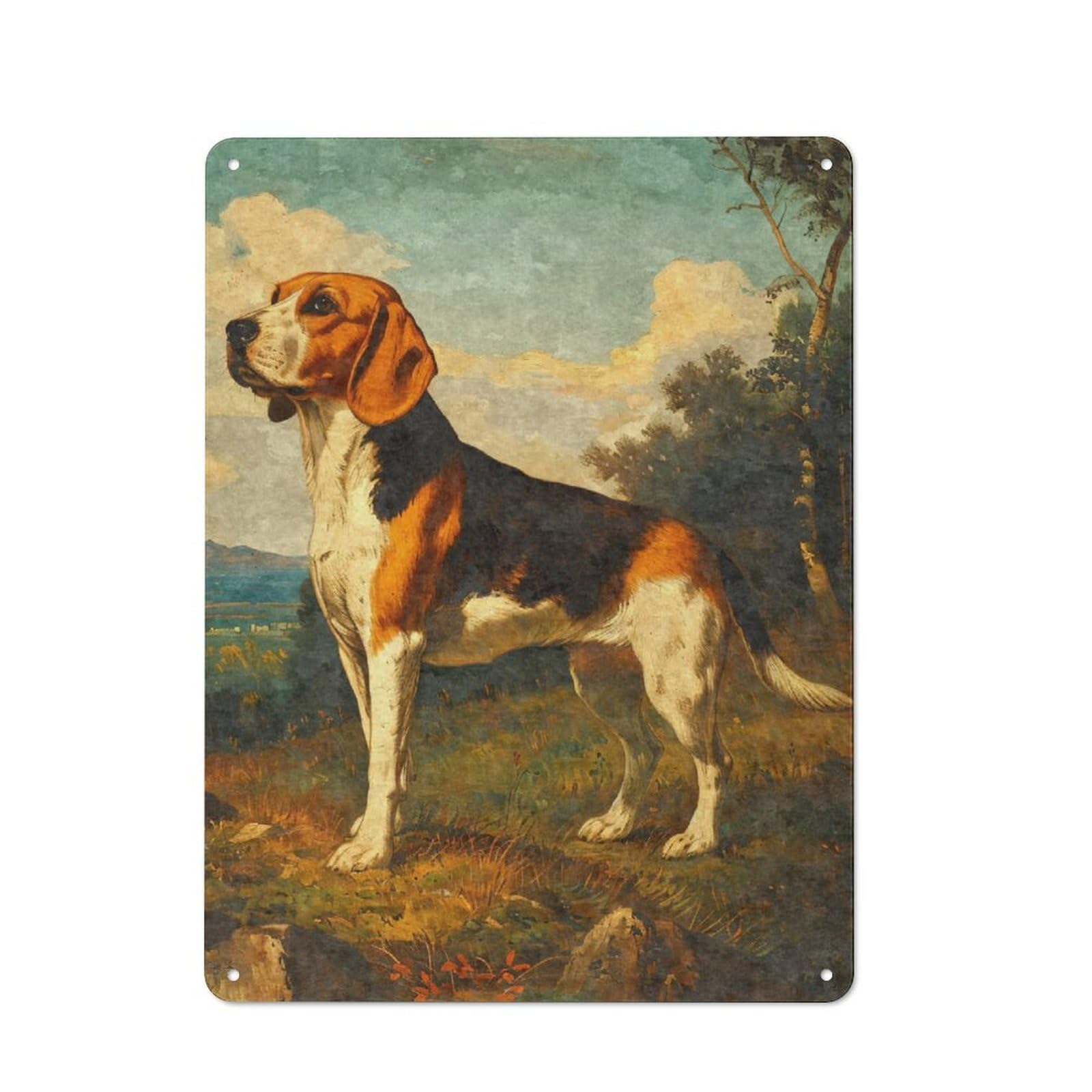 Junmoney Vintage Beagle Dog Oil Retro Metal Plaque 40X30cm For Garage Or Workshop, Housewarming Wall Decor For People Furnishing Garage And Workshop