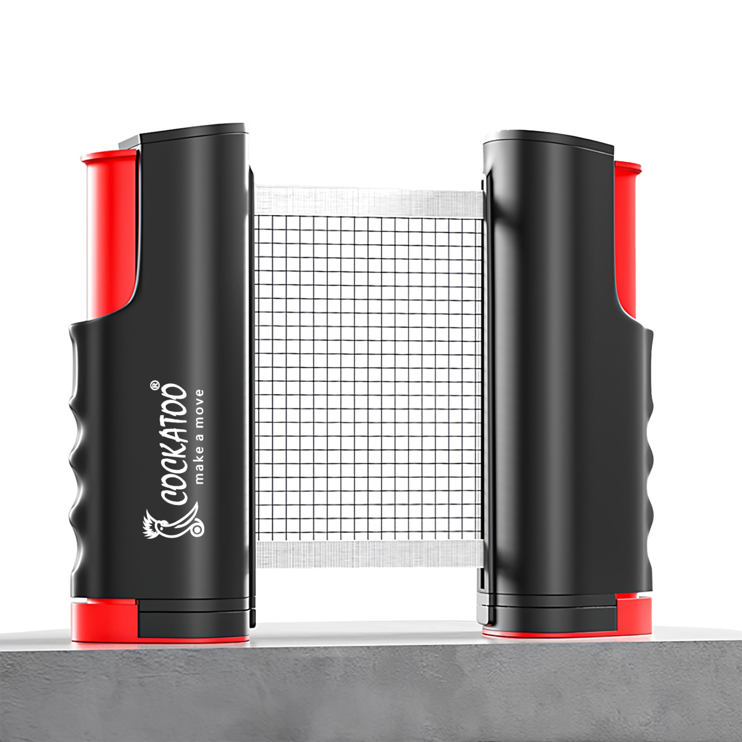 Cockatoo Table Tennis Portable Adjustable Net, Spin Fit TT Net with Box -Red-image-5