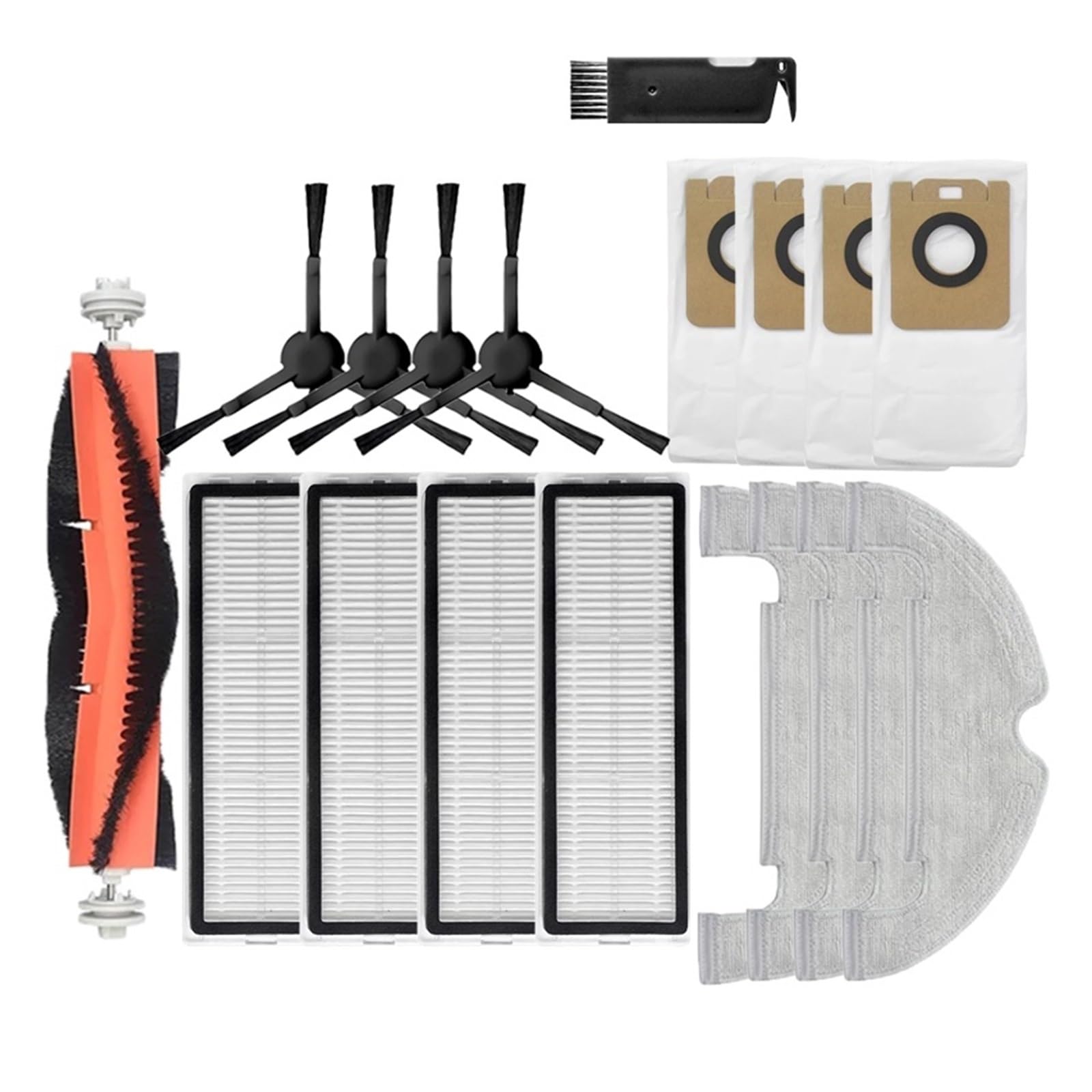Kicici Compatible With Xiaomi Dreame Bot D10 Plus RLS3D Robot Vacuum Cleaner Accessories Hepa Filter Mop Cloth Dust Bags Main Side Brush Parts(Set22)