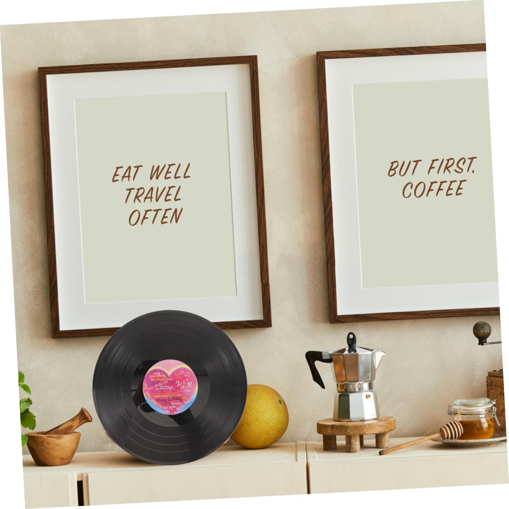 Décoration Murale Disque Vinyle Rétro 30 Cm - Ornement En Plastique Noir Pour Bar, Café Ou Intérieur Vintage