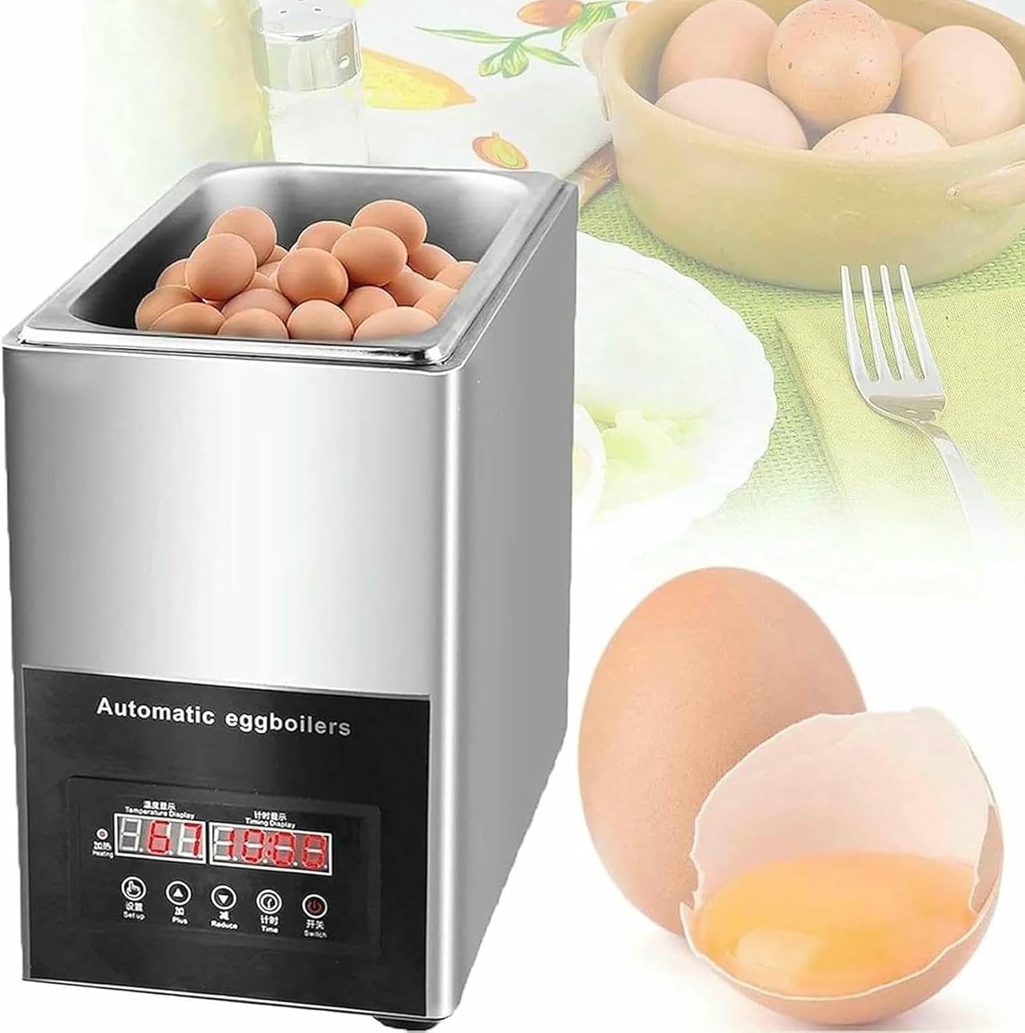 Commercial Egg Kettle with Capacity for 50 Units, 800 W, Row of 30 to 90 ° C, Commercial Boothing The Hot Springs, Automatic Vaporizer for Restaurants ~/