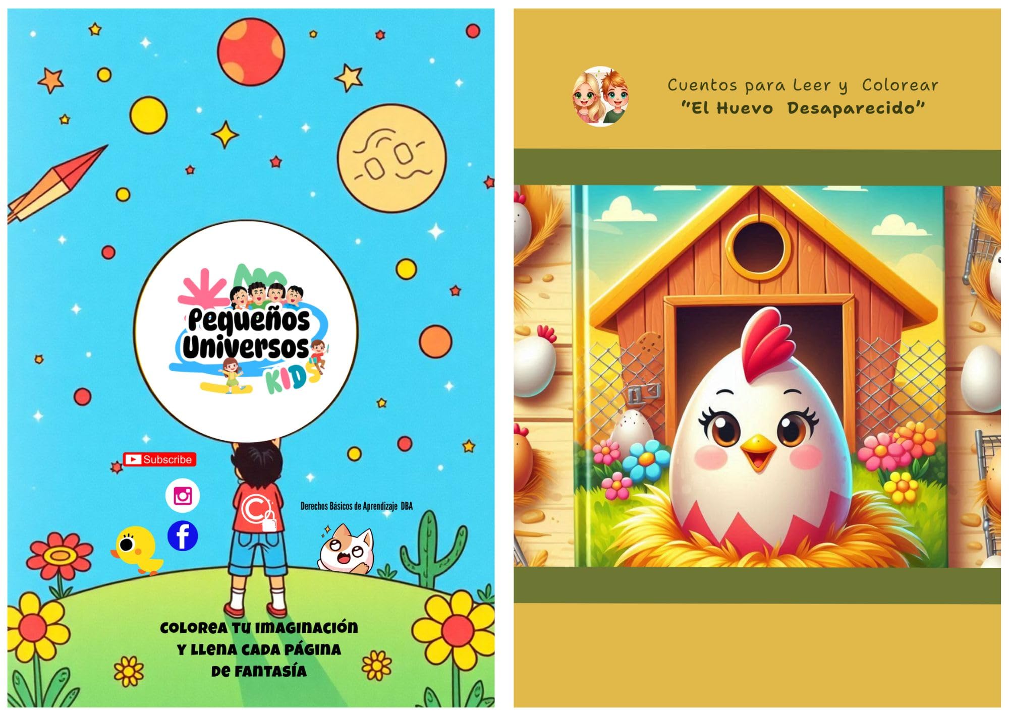 El Misterio del Huevo Desaparecido: Cuentos para Leer y Colorear (Spanish Edition)