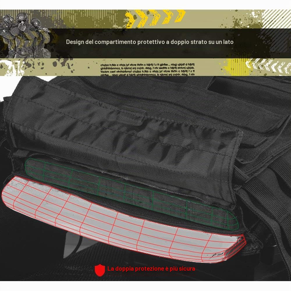 Attrezzatura Tattica Dell'attrezzatura Sportiva Dell'attrezzatura Sportiva Del Campo Multifunzionale Della Maglia Tattica All'aperto,Black