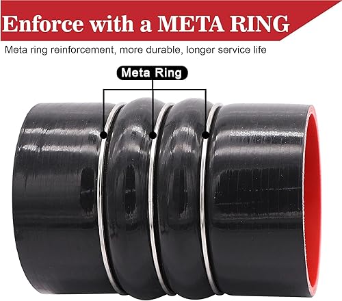 Miniatura 4 de Kit de arranque de manguera intercooler de silicona resistente, manguera de acoplador CAC de silicona reforzada con aramida de 4 x 6 pulgadas y 4