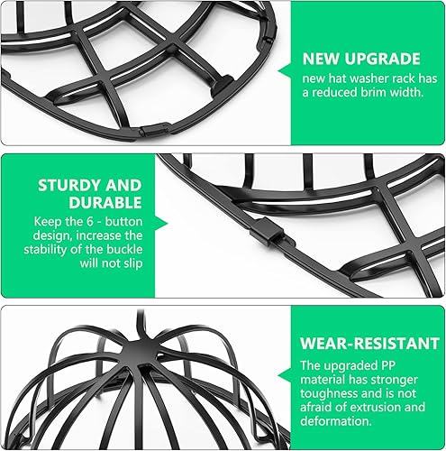 Miniatura 3 de Arandela de sombreros para gorra de béisbol para lavadora, marco de lavado de gorra de bola protector de limpieza para lavado y lavavajillas,