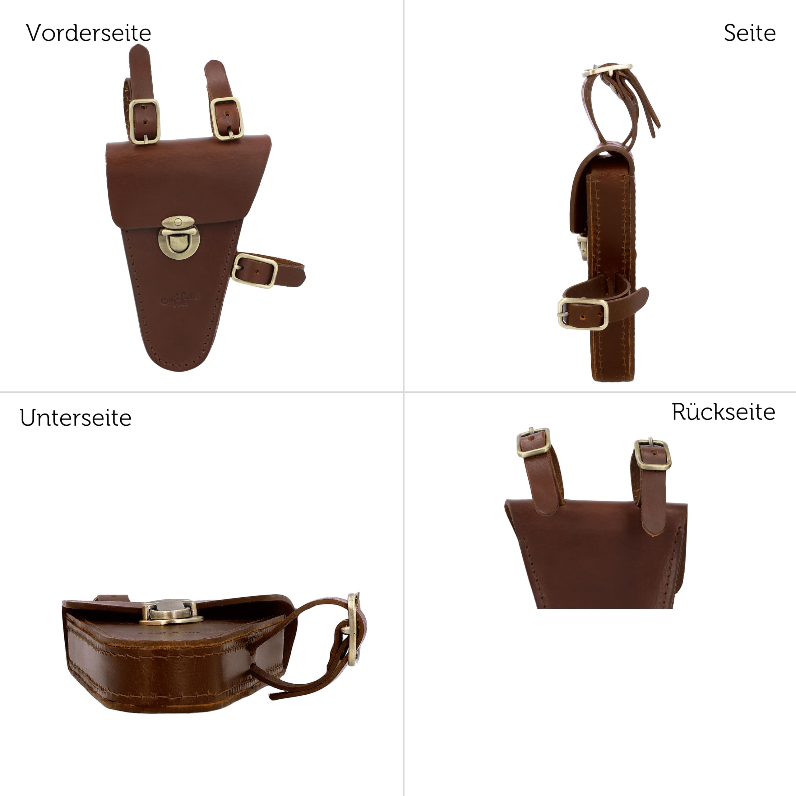 Gusti Rahmentasche Leder - Stephen R. Fahrradtasche für Werkzeug Ledertasche Vintage Braun Leder