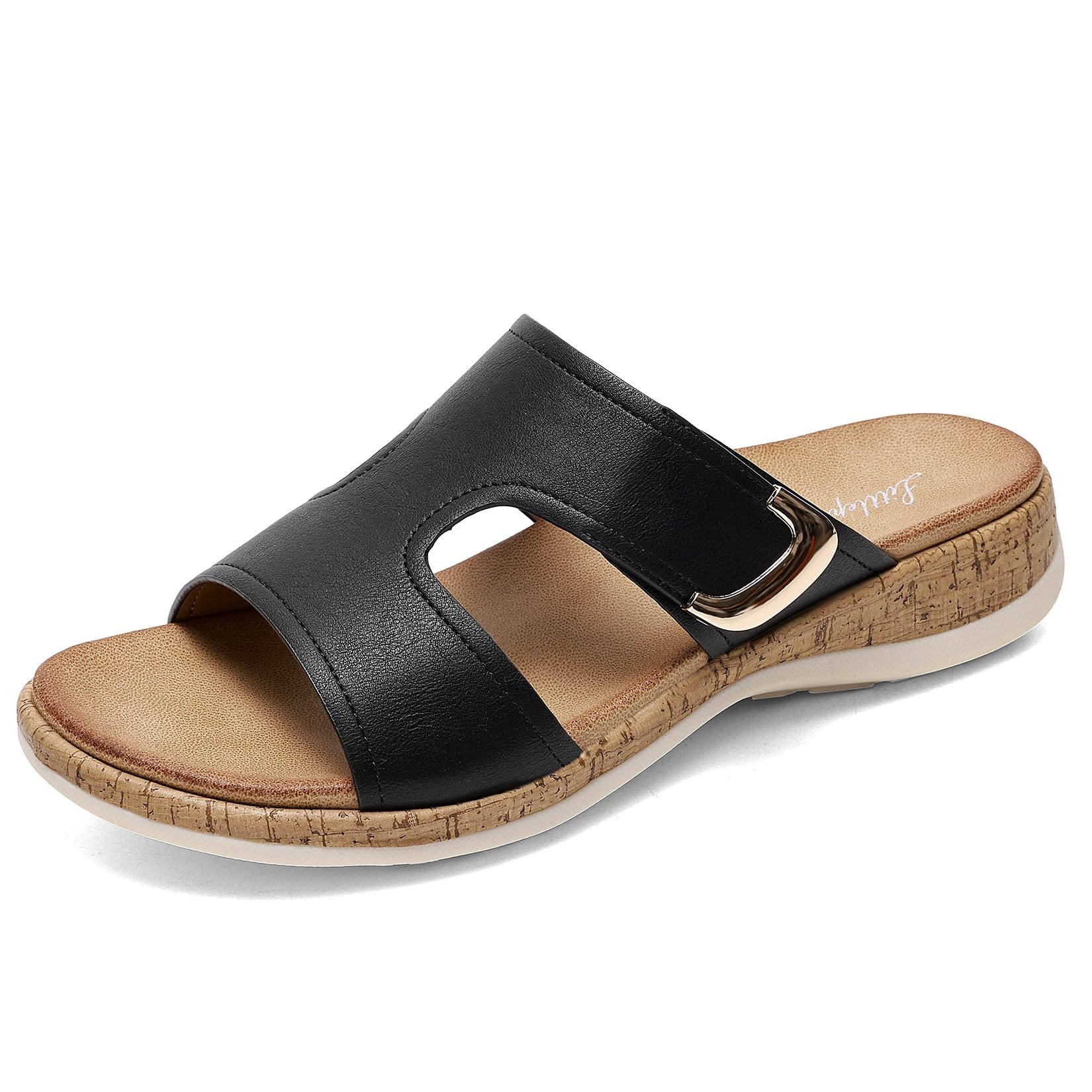 Littleplum Pantoletten Damen Sandalen Arch Support Bequem Hausschuhe mit Verstellbare Schnalle