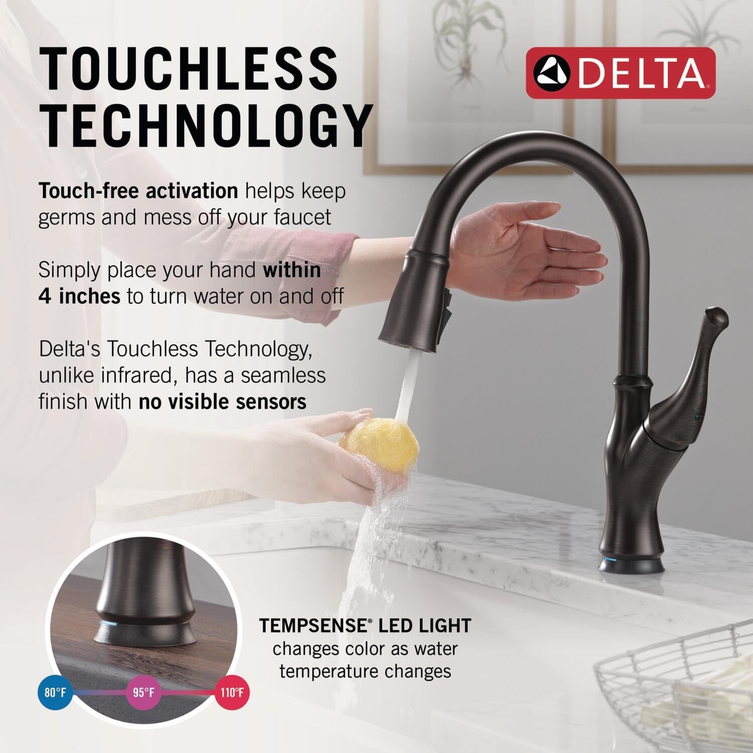Touch2O Technology Kitchen Faucet with Touchless Technology