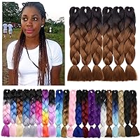 Vista 115 de Benehair 1 paquete de 1 paquete de extensiones de cabello trenzado de 24 pulgadas, extensiones de cabello sintético de alta temperatura, extensiones