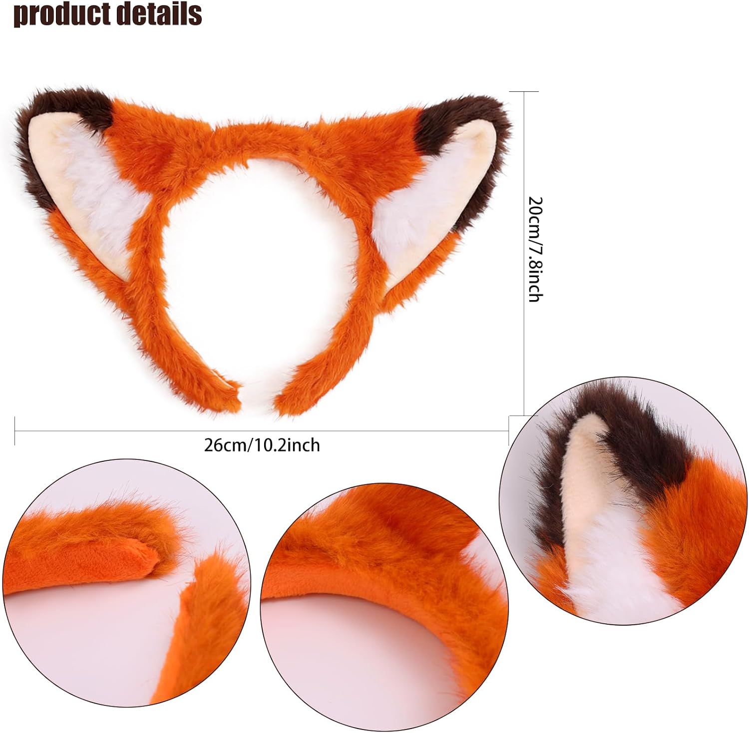 Fox Ears Headband and Tail Set Fox Costume