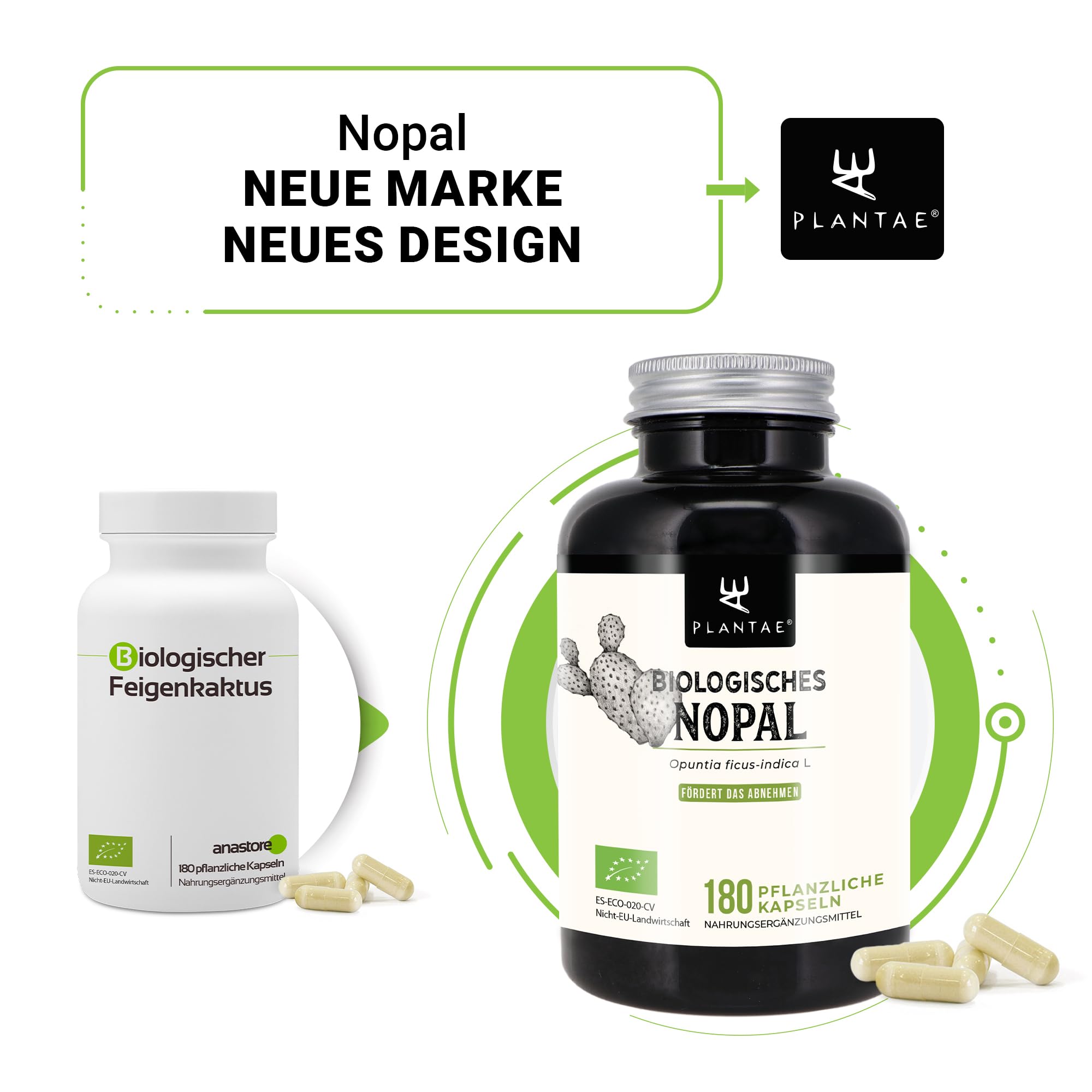 Biologisches Nopal * 470 mg/180 Kapseln * Zu mind. 40% in Fasern titriert