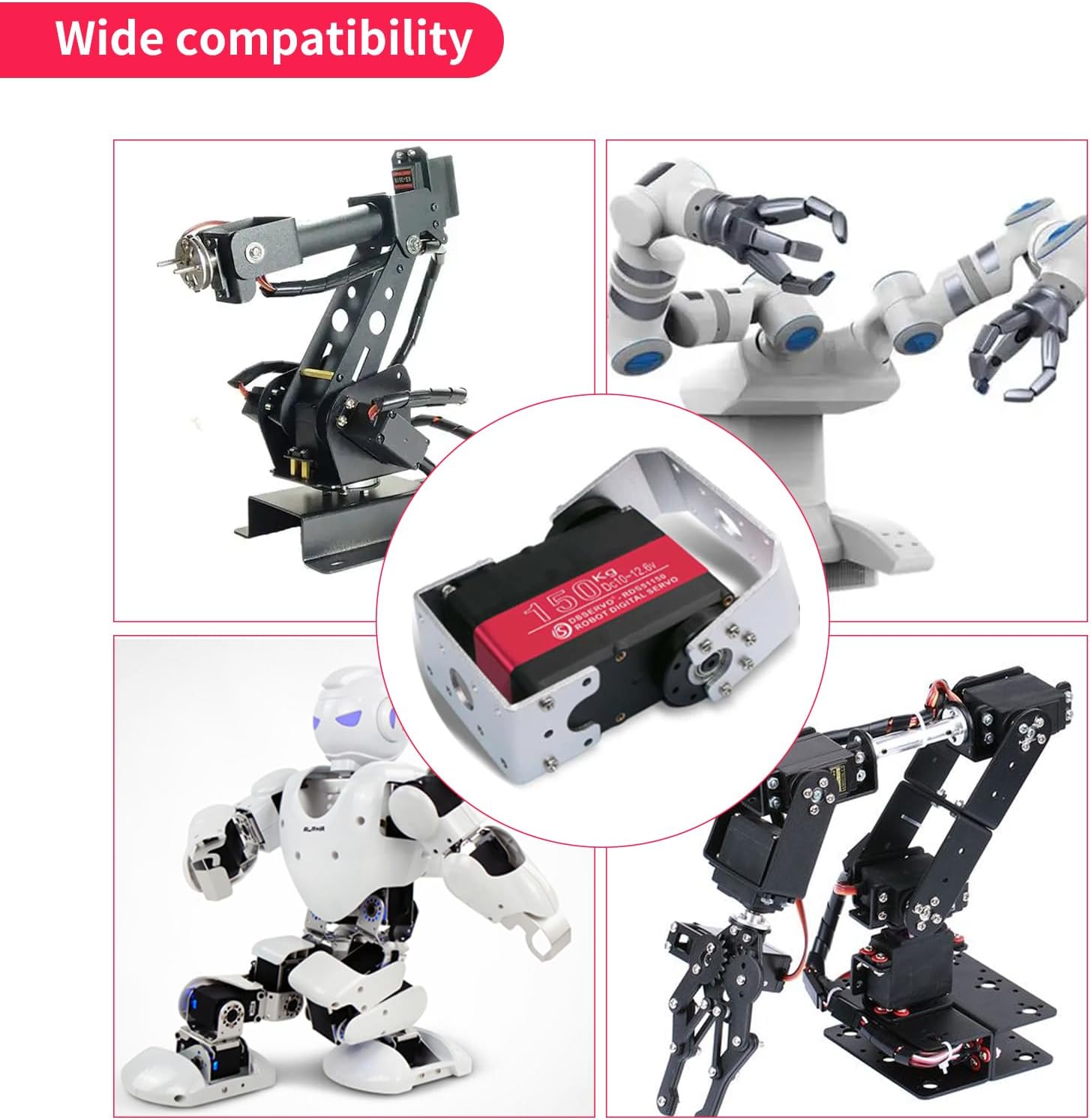 150KG RDS51150 High-Torque Metal Gear Robotic Digital Servo 180 Degree 12V Waterproof Double-Shaft RC Servo for Robot