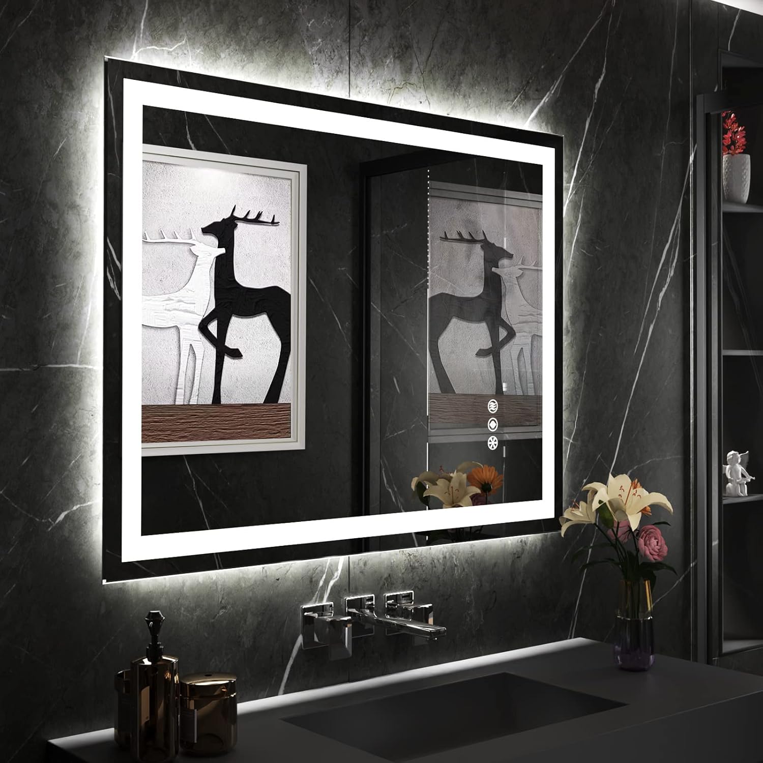 GERANK LED Mirror for Wall, 40x32 Inch Bathroom Mirror with