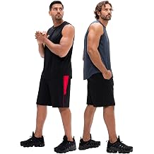 DEVOPS Mens 2-Pack 10" Workout Shorts with Pockets Loose-Fit Athletic Gym