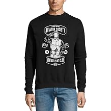Aviator Society Vintage Pilot Club Cotton Sweater Sweatshirt Pullover Jumper Black