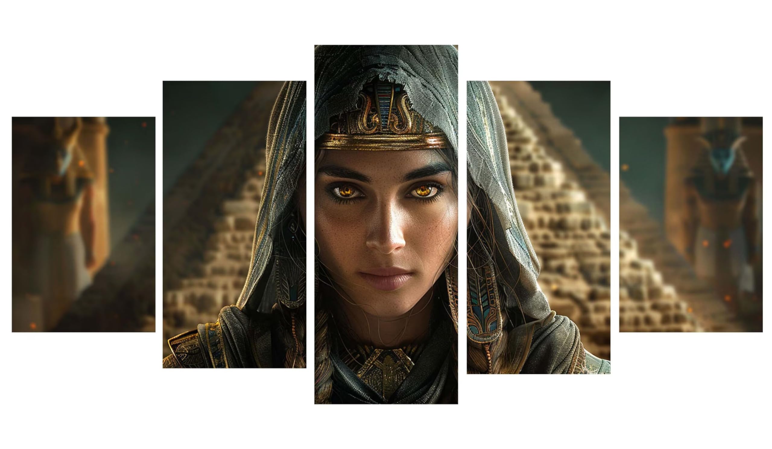 5D diamentowe malowanie 5 sztuk kobieta Egipt diamentowe malowanie dla dorosłych, haft diamentowy dla dorosłych duży format puzzle sztuka, ścieg krzyżykowy zestaw do dekoracji ścian 180 x 300 cm Y-740
