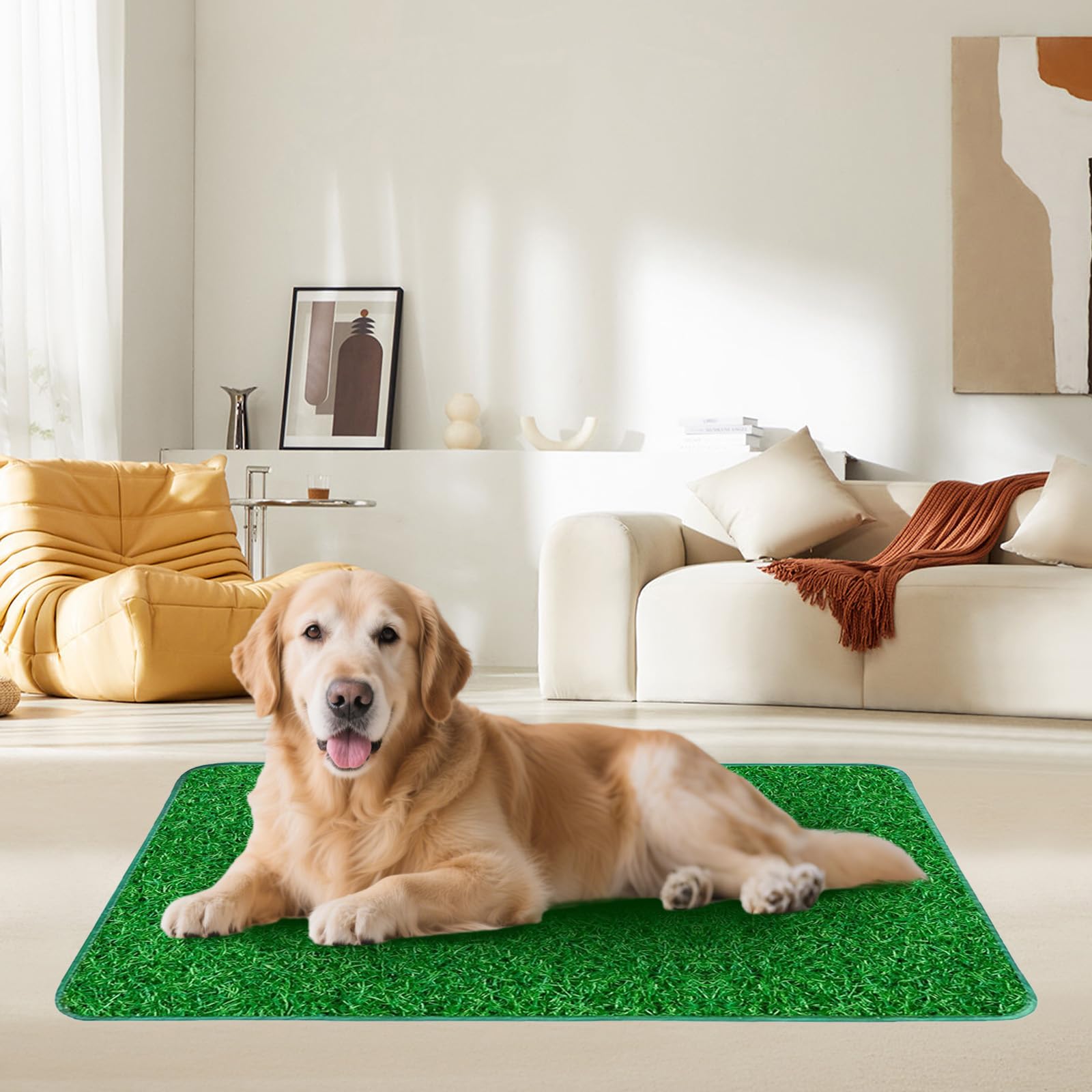 2 pezzi di toilette per cani con prato sintetico, toilette per cuccioli con prato sintetico per addestramento, sostituibile con prato sintetico per esterni, tappetino per addestramento per cuccioli
