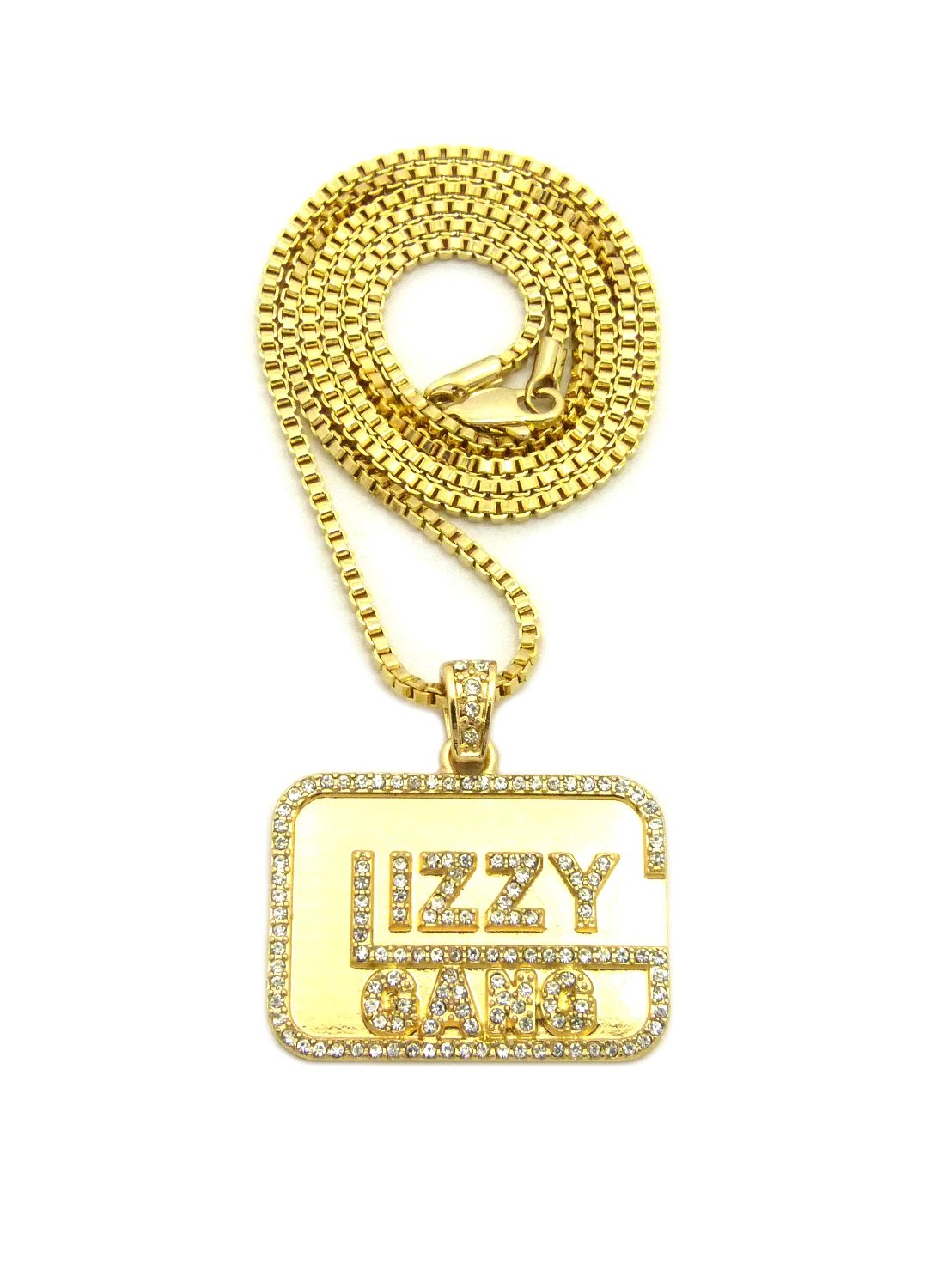 New ICED Out GLIZZY Gang Pendant & 24" Box/Cuban/Rope Hip HOP Necklace - XQP100G