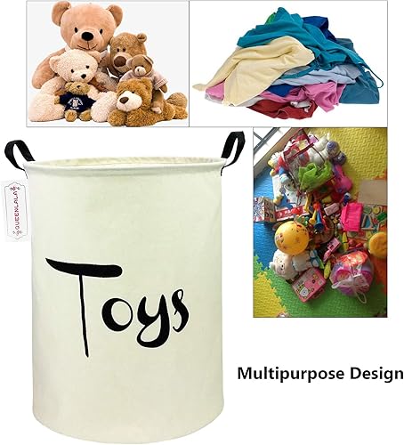 Miniatura 8 de Cesta de almacenamiento grande de QUEENLALA, plegable y redonda, cesta de almacenamiento, cesta de la coladacuarto de bañodecoración del hogarcesta