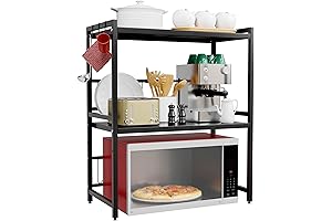 2 Tier Kitchen Countertop Shelf - Adjustable Shelf Organizer
