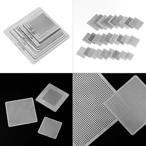 Miniatura 6 de Plantillas BGA, 27 unidades universales de calor directo BGA Reballing Net plantillas para accesorios de soldadura, accesorios de soldadura