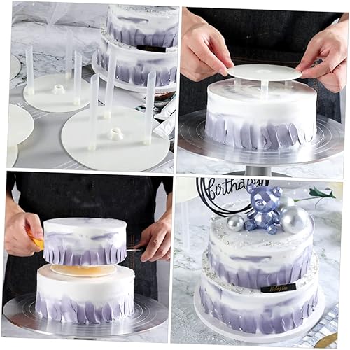 Miniatura 3 de Zerodeko 8 sets de soporte para tartas Junta Soportes Separadores Sostener para Pastel Nivel Grande Soporte de Torta Separador de Estructura de