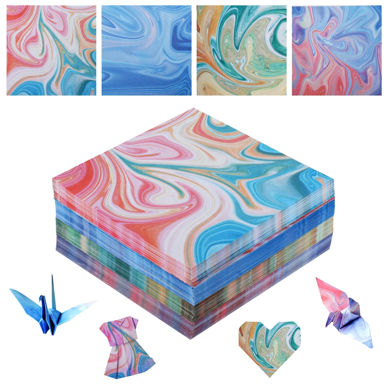 400 Hojas Papel Origami Degradado, 9,5 x 9,5 cm Origami Paper, Papel de Colores de doble cara para Proyectos de Arte y manualidades DIY