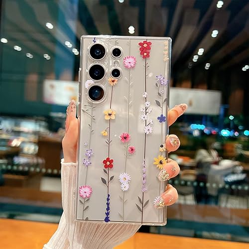 Miniatura 18 de para Funda de Samsung Galaxy S23, Funda Floral de Flores Lindas con Patrón de Lavanda Transparente y Estética para Mujeres y Niñas, Funda Lavanda
